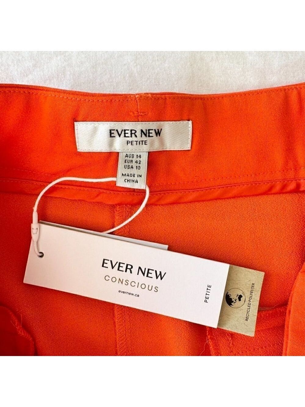 Ever New Wide Leg Isla Trousers Orange Gerbera Womens Size 10 Petite New - Picture 6 of 12